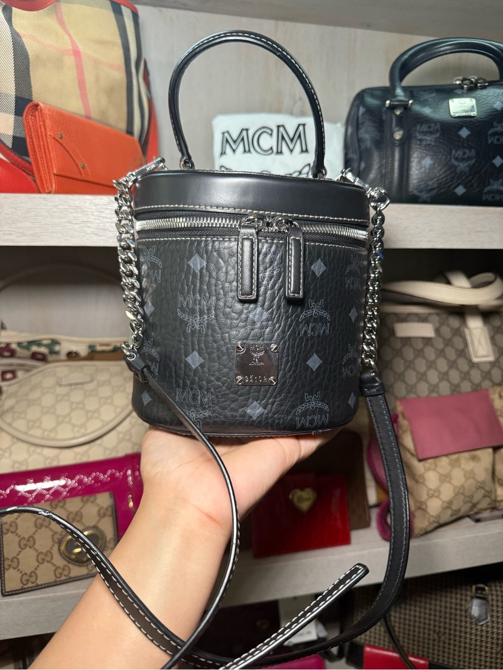 MCM Visetos Cylinder Bag - Picture 3 of 16